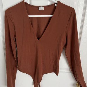 Aritzia Bodysuit in Rust- NEVER WORN.